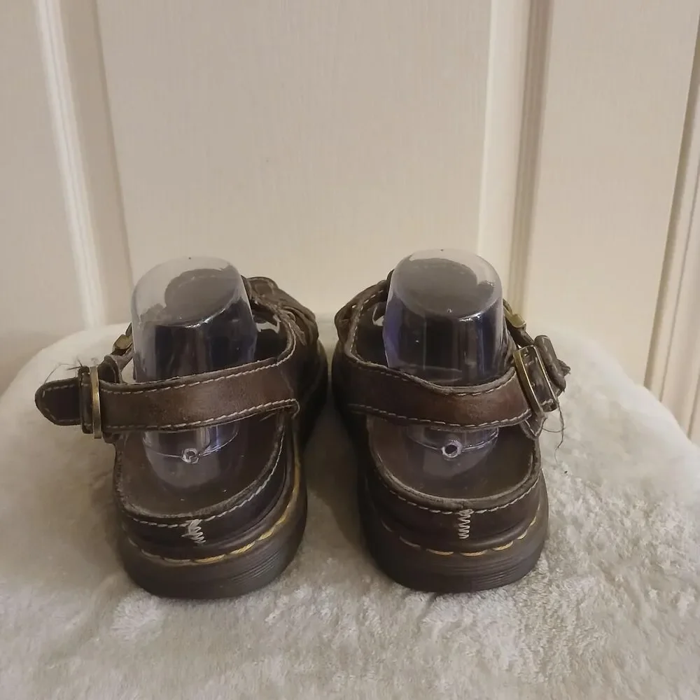 Y2K 90s VTG Dr. Martens Brown Leather Chunky Fisherman Sandals 41 England Made - Picture 5 of 8